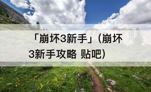 「崩坏3新手」(崩坏3新手攻略 贴吧)