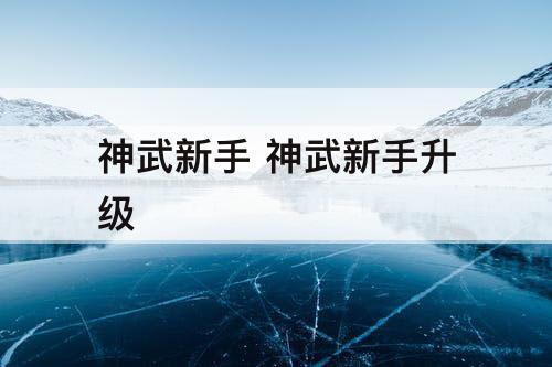 神武新手 神武新手升级