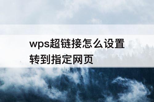 wps超链接怎么设置转到指定网页