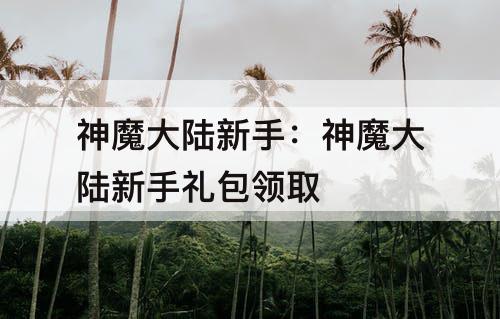 神魔大陆新手：神魔大陆新手礼包领取