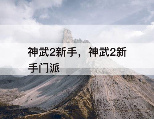 神武2新手，神武2新手门派