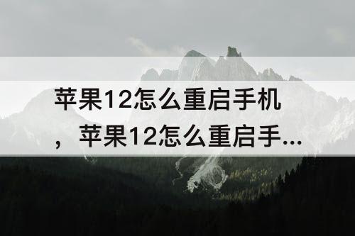 苹果12怎么重启手机，苹果12怎么重启手机快捷键