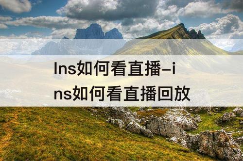 Ins如何看直播-ins如何看直播回放