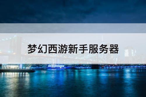 梦幻西游新手服务器