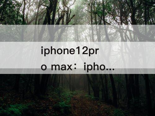 iphone12pro max：iphone12pro max拍照技巧