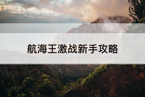 航海王激战新手攻略
