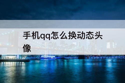 手机qq怎么换动态头像