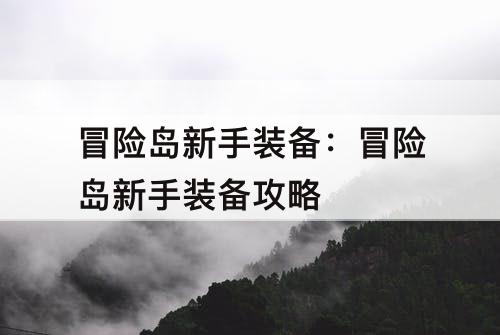 冒险岛新手装备：冒险岛新手装备攻略