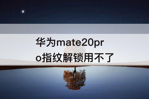 华为mate20pro指纹解锁用不了