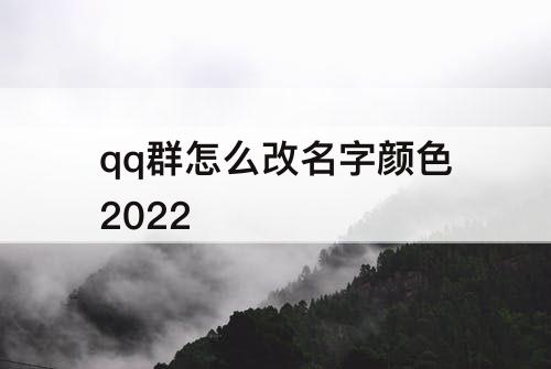 qq群怎么改名字颜色2022