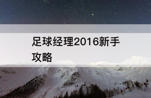 足球经理2016新手攻略