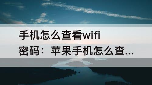 手机怎么查看wifi密码：苹果手机怎么查看wifi密码忘了怎么办
