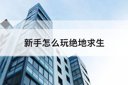 新手怎么玩绝地求生