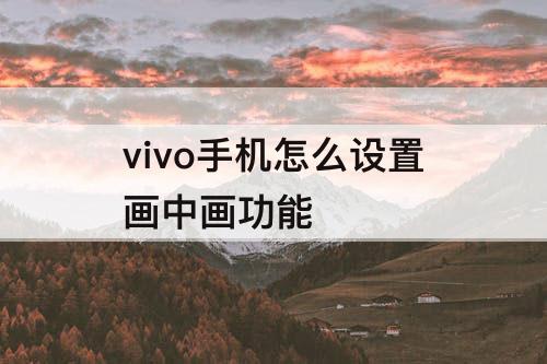 vivo手机怎么设置画中画功能