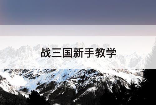 战三国新手教学