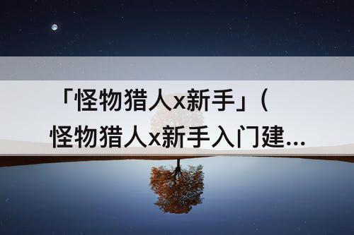 「怪物猎人x新手」(怪物猎人x新手入门建议)