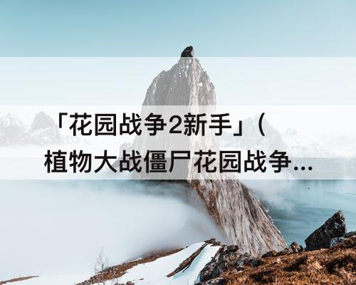 「花园战争2新手」(植物大战僵尸花园战争2新手教程怎么过)