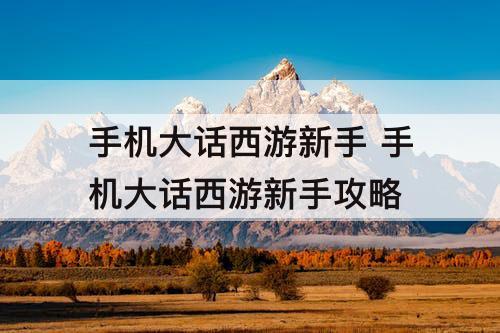手机大话西游新手 手机大话西游新手攻略