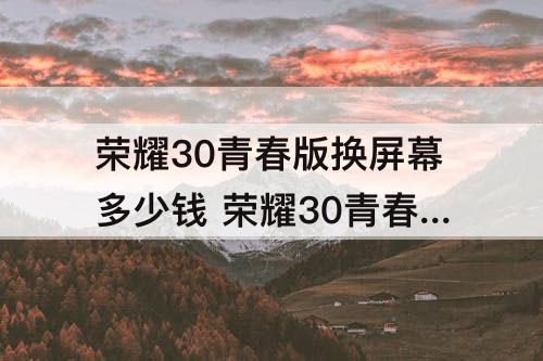 荣耀30青春版换屏幕多少钱 荣耀30青春版换屏幕多少钱外屏