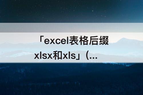「excel表格后缀xlsx和xls」(excel表格后缀xlsx和Xls怎么转换)
