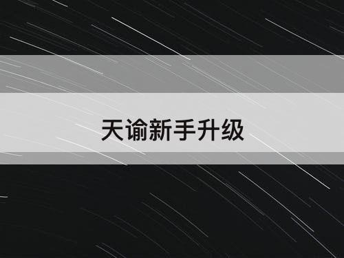 天谕新手升级
