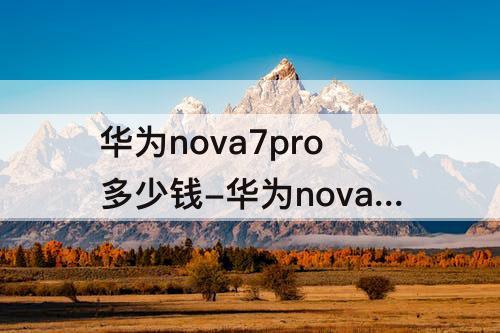华为nova7pro多少钱-华为nova7pro多少钱买合适