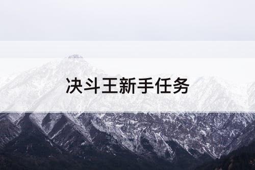 决斗王新手任务