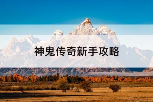 神鬼传奇新手攻略