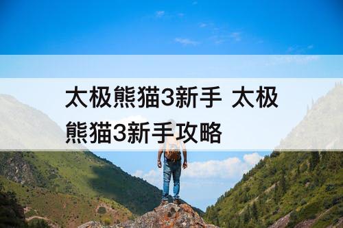 太极熊猫3新手 太极熊猫3新手攻略
