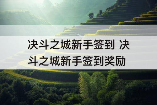 决斗之城新手签到 决斗之城新手签到奖励