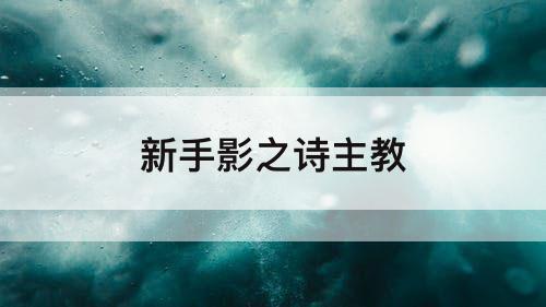 新手影之诗主教