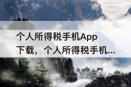 个人所得税手机App下载，个人所得税手机app下载注册登录