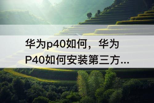华为p40如何，华为P40如何安装第三方软件