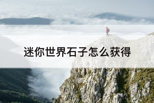 迷你世界石子怎么获得