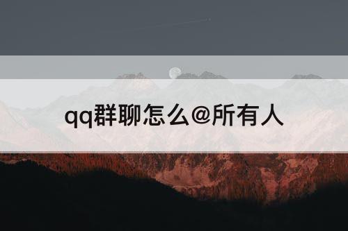 qq群聊怎么@所有人