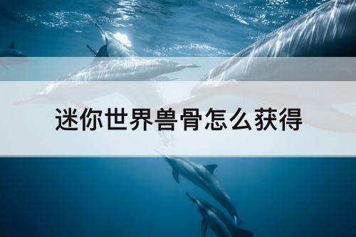 迷你世界兽骨怎么获得