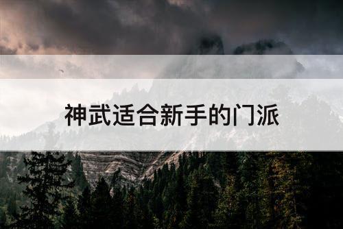 神武适合新手的门派