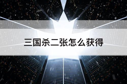 三国杀二张怎么获得