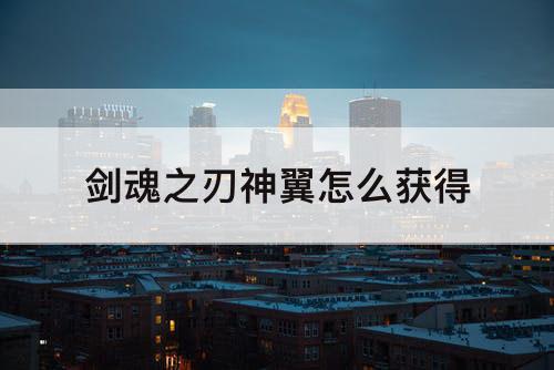 剑魂之刃神翼怎么获得