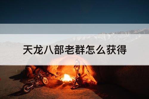 天龙八部老群怎么获得