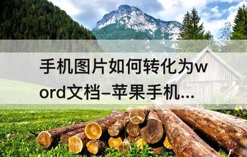 手机图片如何转化为word文档-苹果手机图片如何转化为word文档