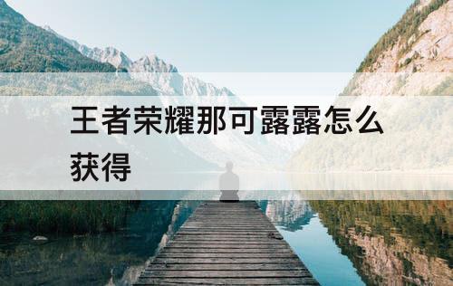王者荣耀那可露露怎么获得