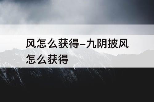 风怎么获得-九阴披风怎么获得