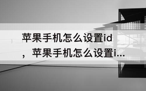 苹果手机怎么设置id，苹果手机怎么设置id账号支付