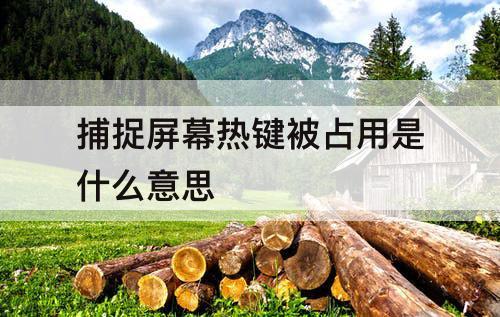 捕捉屏幕热键被占用是什么意思
