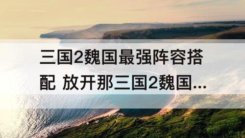 三国2魏国最强阵容搭配 放开那三国2魏国最强阵容搭配平民推荐