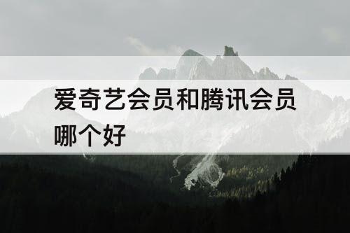 爱奇艺会员和腾讯会员哪个好
