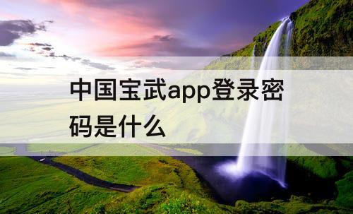 中国宝武app登录密码是什么