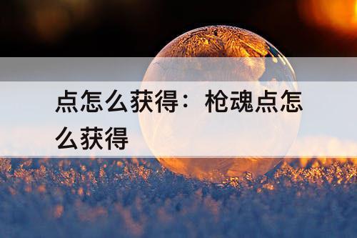 点怎么获得：枪魂点怎么获得