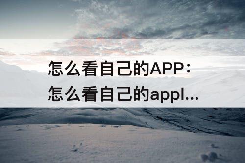怎么看自己的APP：怎么看自己的apple id登陆了哪些设备